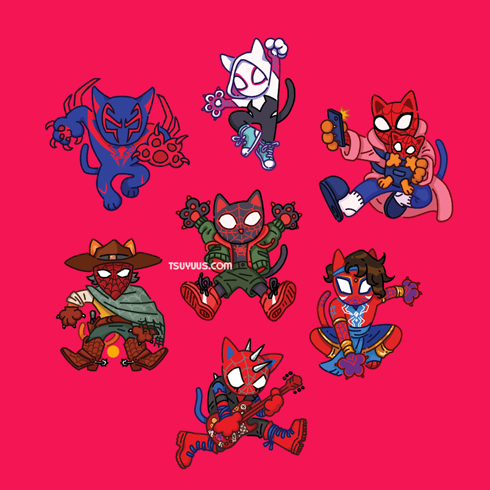 Spider-Cat Charms